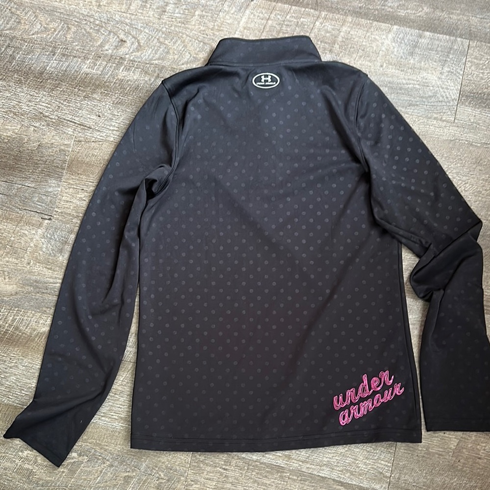Under Armour Black Pullover with Pink Zipper - Picture 3 of 3